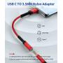 USB Type C to 3.5mm Female Headphone Jack Adapter, JSAUX USB C to Aux Audio Dongle Cable Cord Compatible with Pixel 4 3 2 XL, Samsung Galaxy S20 Ultra Z Flip S20+ Note 10 S10 S9 Plus, iPad Pro(Red)