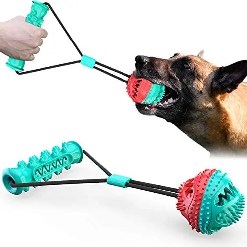n / a Dog Chew Toys, 2 in1 Interactive Toy Teething Cleaner Toothbrush Treat Ball Sticks for Small Pet Puppy Chewers Fun Chase