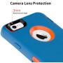 iPhone 6/6S Case Shockproof High Impact Tough Rubber Rugged Hybrid Case Silicone Triple Protective Anti-Shock Shatter-Resistant Mobile Phone Case for iPhone 6/6S 4.7"(Blue-Orange)