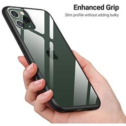 TORRAS Diamonds Clear iPhone 11 Pro Max Case, [Anti-Yellowing][Fully Protective] Slim Fit Shockproof Hard Plastic Back & Soft Silicone Bumper Phone Case Designed for iPhone 11 Pro Max, Matte Black