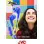 BLACK GUMY In ear earbuds with stay fit ear tips and MIC.  Wired 3.3ft colored cord cable with headphone jack.  Small, medium, and large ear tip earpieces included.  JVC GUMY HAFX7MB