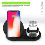Wireless Charger Stand,3 in 1 Wireless Charging Station Dock with USB for Apple Watch iWatch, Airpods,iPhone 11 11 Pro X Xs XR Max 8 Plus 8,Samsung Galaxy S9 S8 (Black)