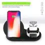 Wireless Charger Stand,3 in 1 Wireless Charging Station Dock with USB for Apple Watch iWatch, Airpods,iPhone 11 11 Pro X Xs XR Max 8 Plus 8,Samsung Galaxy S9 S8 (Black)