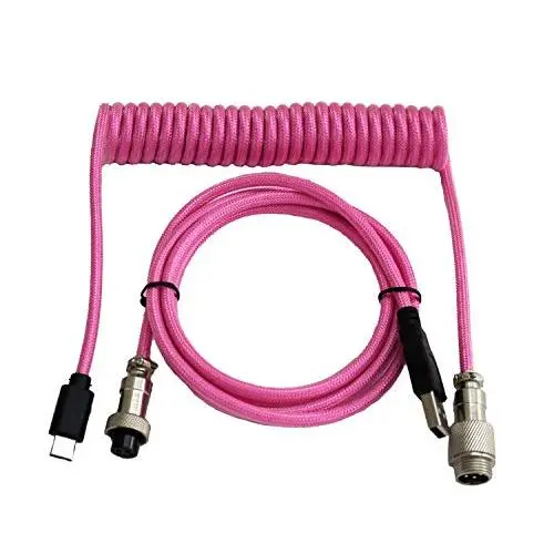 Tez Cables Z-Series Custom Coiled Aviator USB-C Keyboard Cable (Pink) Tez Cables Z-Series Custom Coiled Aviator USB-C Keyboard Cable (Pink)