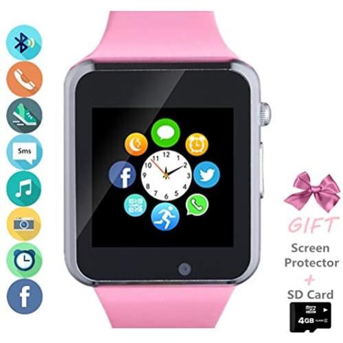 Amazqi Smart Watch, Smartwatch Phone with SD Card Pedometer Call Text Notification SIM Card Slot Music Player Camera Compatible for Android Samsung Huawei and iPhone (Partial Functions) for Men Women