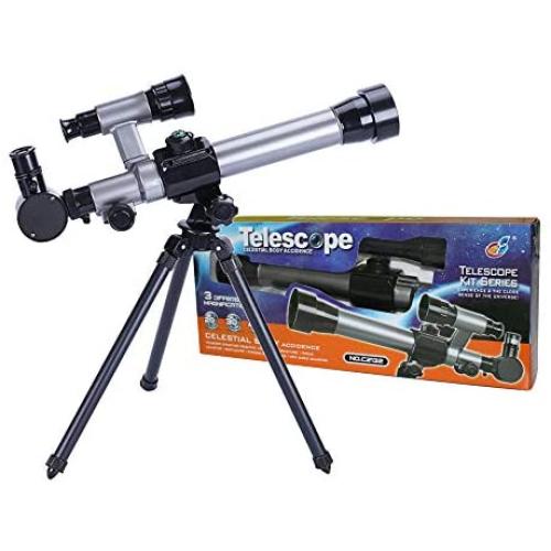 FUNRUI Kids Telescopes, 20X-30X-40X Adustable Childrens Science Astronomical Telescope for Kids Beginners Astronomy Stargazing, with Tripod Eyepieces Compass Star Finder Lens Toy Set