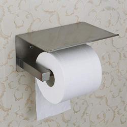 XVL Toilet Tissue Paper Holder with Mobile Phone Storage Shelf, Brushed, G329A