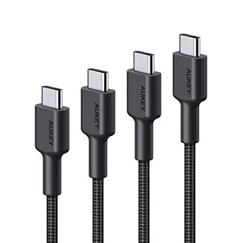 AUKEY USB C to C Cable 60W 4-Pack (1ft, 3.3ft, 6.6ft, 10ft) Braided Nylon Fast Charging Cable for Samsung Galaxy Note10 / S20 / S10 / S9, Google Pixel 4/3, LG V30 / V20 / G6 and Nintendo Switch AUKEY USB C to C Cable 60W 4-Pack (1ft, 3.3ft, 6.6ft, 10ft) Braided Nylon Fast Charging Cable for Samsung Galaxy Note10 / S20 / S10 / S9, Google Pixel 4/3, LG V30 / V20 / G6 and Nintendo Switch