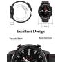 Smart Watch, Popglory Smartwatch HR, Touchscreen 1.3" Fitness Watch with Blood Pressure Monitor, IP68 Waterproof Fitness Watch, 15 Days Battery Life Compatible with Android Phones and iPhone