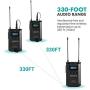 Movo WMX-20-DUO 48-Channel UHF Wireless Lavalier Microphone System with 1 Receiver, 2 Transmitters, and 2 Lapel Microphones Compatible with DSLR Cameras (330 ft Audio Range)