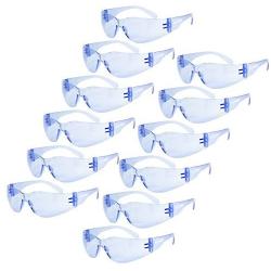 JORESTECH Eyewear Protective Safety Glasses, Polycarbonate Impact Resistant Lens Pack of 12 (Blue)