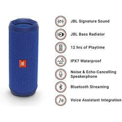 JBL Flip 4 Waterproof Portable Bluetooth Speaker - Blue