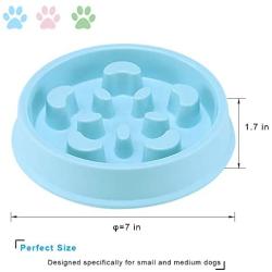 UPSKY Slow Feeder Dog Bowl Fun Feeder No Chocking Slow Feeder Bloat Stop Dog Food Water Bowl with Funny Pattern (Set of 2)