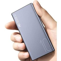 TOZO WB1 Portable Charger 10000mAh Super Slim and Light Fast Power Bank 18W PD+Quick Charge 3.0 High-Speed Charging External Battery Pack with USB C Input/Output for iPhone,iPad,Samsung and More Gray