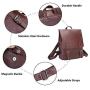 Zebella Vintage Faux Leather Backpack for Women Mens Vegan Leather Back Pack Travel Daypack College Bookbag-Coffee