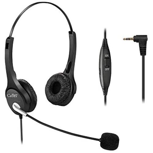 Callez 2.5mm Cordless Phone Headset Dual, Telephone Hands-Free Headset With N/C Mic For DECT AT&T ML17929 Panasonic KX-TCA430 KX-TS880 KX-T7630 KX-T7633 Cisco Vtech RCA Call Center Home Office(C402D1)