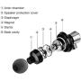 Betron DC950 Earphone, Noise Isolating, Powerful Bass, Replaceable Earbuds, Portable in Ear Headphones, Compatible with iPhone, iPad, iPod, Samsung, MP3 Players and Android Devices, Black