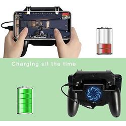 PUBG Mobile Controller 4000mAh, COCASES Power Bank Cooling Fan L1R1 Phone Trigger Game Joystick Grip Gamepad for 4.5-6.5 Phone