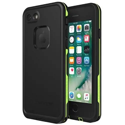 Lifeproof FRē Series Waterproof Case for Iphone 8 & 7 - Retail Packaging - Night Lite (Black/Lime)
