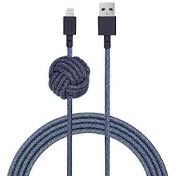 NATIVE UNION Night Cable USB-A to Lightning - 10ft Ultra-Strong Durable Lightning to USB Charging Cable with Weighted Knot [Apple MFi Certified] for iPhone/iPad (Indigo)