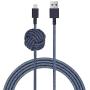 NATIVE UNION Night Cable USB-A to Lightning - 10ft Ultra-Strong Durable Lightning to USB Charging Cable with Weighted Knot [Apple MFi Certified] for iPhone/iPad (Indigo)