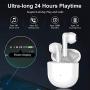 Wireless Earbuds in-Ear Bluetooth 5.0 Headphones with HD HiFi Stereo CVC8.0 Noise Canceling Bluetooth Earbuds with Mic 24H Playtime Mini Charging Case for iPhone Android Apple Earbuds