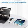 Multiple USB Charger, 8-Port Desktop Charging Station Hub with Quick Charge 3.0 USB Port, Type C Port and LCD Display, Compatible with iOS & Android Devices (iPhone, iPad, Huawei, Samsung Galaxy)