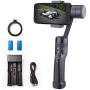 POPO 3-Axis Gimbal Stabilizer for Android & iPhone X XR XS Smartphone Handheld Vlog Youtuber Live Video Record & Sport Inception Mode Face Object Tracking Motion Mobile Vertical Panorama (Black)