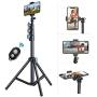 60 Phone Tripod, VICSEED Selfie Stick Tripod for iPhone & Android Phone Bluetooth Remote, Heavy Duty Tripod Stand for Cell Phone and Camera with 360° Tripod Head and Portable Bag