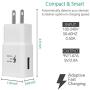 Samsung Adaptive Fast Charging Wall Charger Adapter Compatible with Samsung Galaxy S6 S7 S8 S9 S10 / Edge/Plus/Active, Note 5,Note 8, Note 9 and More (2 Pack) ChiChiFit Quick Charge (White)