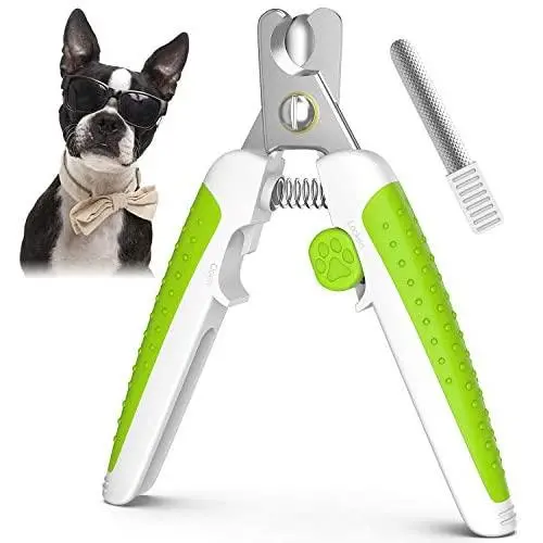 Slopehill Dog & Cat Pets Nail Clippers and Trimmers - with Safety Guard to Avoid Over Cutting, Free Nail File, Razor Sharp Blade, Lock Switch - Professional Grooming Tool for Large and Small Animals