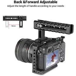 SMALLRIG Top Handle Grip with Locating Point for Arri, Adjustable Camera Handle with Mounting Points, Shoe Mount for Video Camera Cages, LED Lights Microphones- 1984