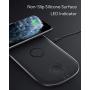 AUKEY Wireless Charging Station, 3-in-1 Qi Fast Charger Compatible with Apple Watch Series, AirPods Pro/AirPods, Wireless Charger for iPhone 11 Pro/XR/XS / 8 Plus, Samsung S10/S9 and More(36W Adapter