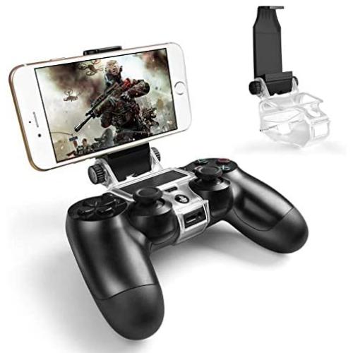 PS4 Controller Phone Holder, Megadream 180 Degree Rotation Gaming Mount Stand for Sony Playstation 4, PS4 Slim, PS4 Pro, Android Samsung Galaxy S9 S8 Note 9 8 Moto LG w/ OTG Cable – Fits Max 6 inch
