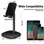 Almiao Cell Phone Stand,elescopic Adjustable Phone Holder Cradle for Desk, Stable Aluminum Metal Desktop Charging Dock Universal Tablet Stand Compatible with Mobile Phone/iPad/Kindle/Tablets (Black)