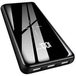 Wireless Portable Charger Power Bank 25000mAh - High Capacity with LCD Digital Display,3 USB Output & Dual Input External Battery Pack Compatible with Smart Phones,Android Phone,Tablet and More