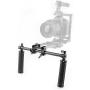 CAMVATE Handle Grips Front Handbar Clamp Mount for 15mm Rod Support System Shoulder Rig(Black)