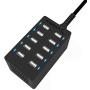 Sabrent 60 Watt (12 Amp) 10-Port [UL Certified] Family-Sized Desktop USB Rapid Charger. Smart USB Ports with Auto Detect Technology [Black] (AX-TPCS)