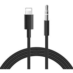 [Apple MFi Certified] iPhone to 3.5mm Car AUX Cable, [3.3FT/1M] Lightning to 3.5mm Audio Stereo Cord Compatible for iPhone 11/11 Pro/XS/XR/X 8 7, iPad, iPod to Home Stereo, Speaker, Headphone (Black)