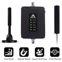 Cell Phone Signal Booster for Car, Truck, RV, SUV Vehicle- Full Band Repeater Kit for All U.S. Carriers and Networks - Verizon, AT&T, T-Mobile 2G 3G 4G LTE Voice and Data, Supports Multi Devices