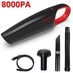 Car Vacuum, GALSOAR 8000PA Super Power Corded Small Vacuum Cleaner, Handheld Auto Vacuum Cleaner with 14.8FT Power Cord, HEPA Filter, Wet&Dry Use, Black