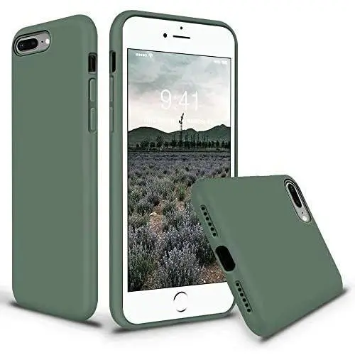 Vooii iPhone 8 Plus Case, iPhone 7 Plus Case, Soft Silicone Gel Rubber Bumper Case Microfiber Lining Hard Shell Shockproof Full-Body Protective Case Cover for iPhone 7 Plus /8 Plus - Pine Green Vooii iPhone 8 Plus Case, iPhone 7 Plus Case, Soft Silicone Gel Rubber Bumper Case Microfiber Lining Hard Shell Shockproof Full-Body Protective Case Cover for iPhone 7 Plus /8 Plus - Pine Green