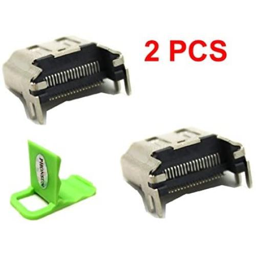 2 x New HDMI Port Socket Interface Connector Replacement Repair Part for Sony Playstation 4 PS4 Console + PHONSUN Portable Cellphone Holder