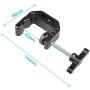 CAMVATE C-Clamp with 1/4 and 3/8 Thread Hole for Camera Monitor(Black T-Handle)