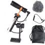 Phone Tripod Mount with Microphone, Riqiorod Video Rig Compatible with iPhone 11, Xs Samsung Smartphone Cellphone, Vlog, Live Streaming