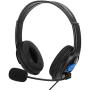 CiCiglow Wired Gaming Chat Headset with Noise-Cancellation Microphone, 3.5mm ABS Lightweight Computer Mobile Phone Over Ear Headphone for PS4(Blue)