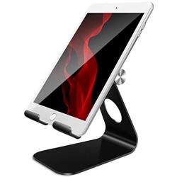 Tablet Stand Adjustable, Lamicall Phone Stand : Desktop Stand Holder Dock Compatible with Phone Xs Max XR, New iPad 2018 Pro 9.7, 10.5, Air Mini 2 3 4, Galaxy Tab S5 (4-13 inch) - Black