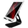 Tablet Stand Adjustable, Lamicall Phone Stand : Desktop Stand Holder Dock Compatible with Phone Xs Max XR, New iPad 2018 Pro 9.7, 10.5, Air Mini 2 3 4, Galaxy Tab S5 (4-13 inch) - Black