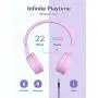 iClever BTH03 Kids Wireless Headphones, Colorful LED Lights Kids Headphones with MIC, 25H Playtime, Stereo Sound, Bluetooth 5.0, Foldable, Childrens Headphones on Ear for Study Tablet Airplane, Pink