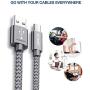 JSAUX Micro USB Cable Android, (2-Pack 6.6FT) Micro USB to USB A High Speed Sync Charger Nylon Braided Cord Compatible Samsung Galaxy S6 S7 Edge J7 Note 5,Kindle,LG,Xbox,PS4,Camera,Smartphones(Grey)